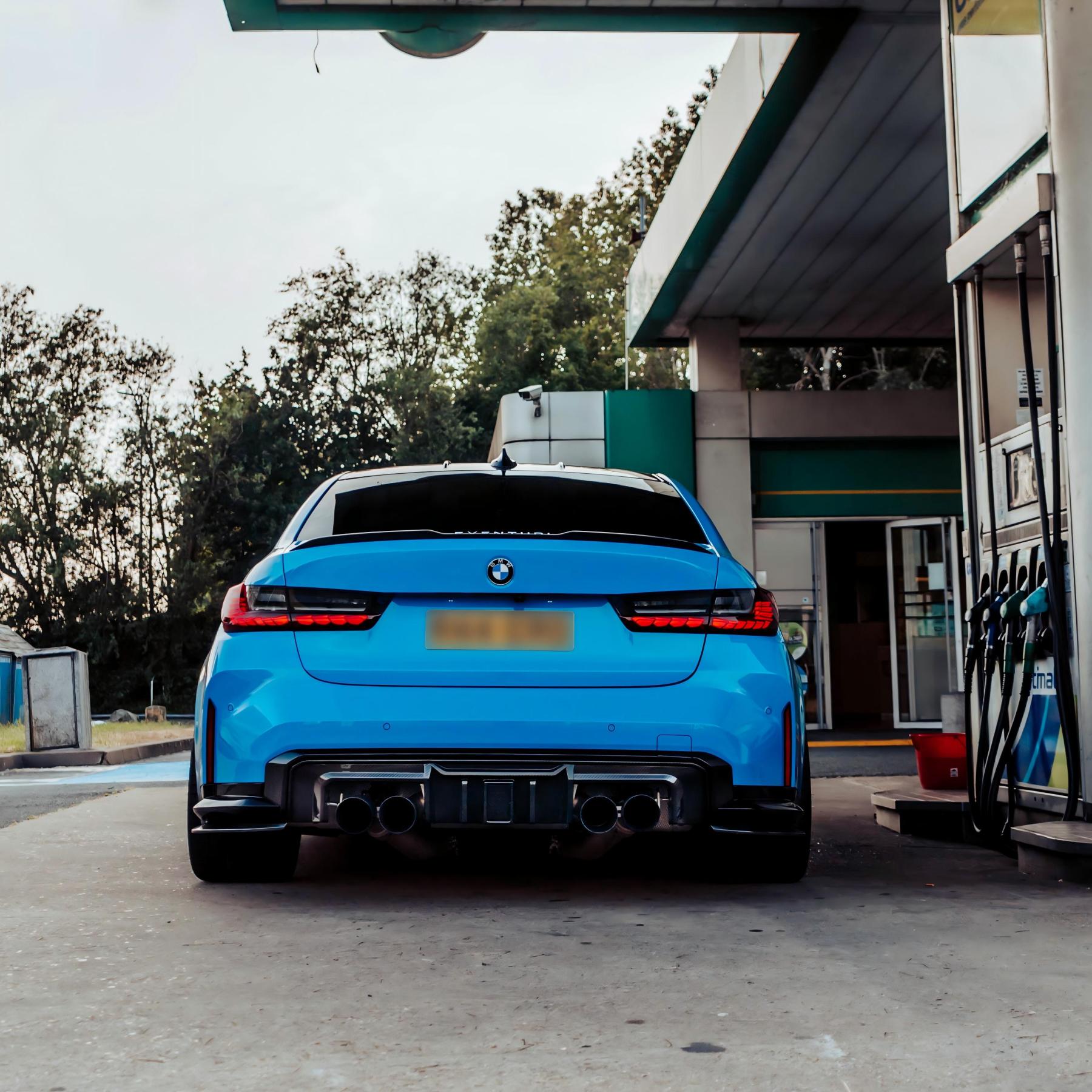 MHC+ BMW M3/M4 DF1 LED Rear Diffuser In Gloss Pre Preg Carbon Fibre (G80/G81/G82/G83)-CCO