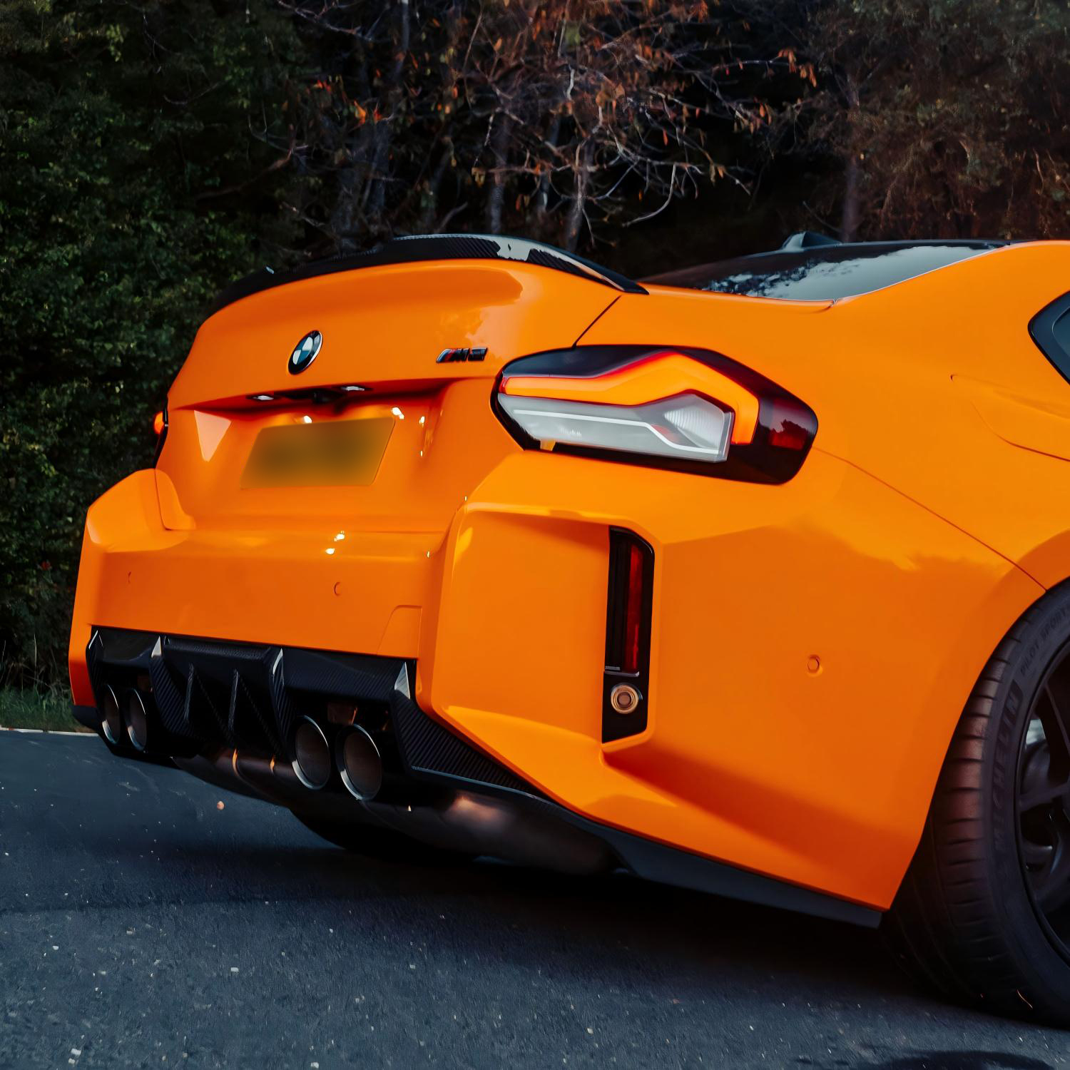 MHC+ BMW M2 G87 Edition 1 Rear Diffuser 3pcs In Pre Preg Gloss Carbon Fibre (G87)-CCO