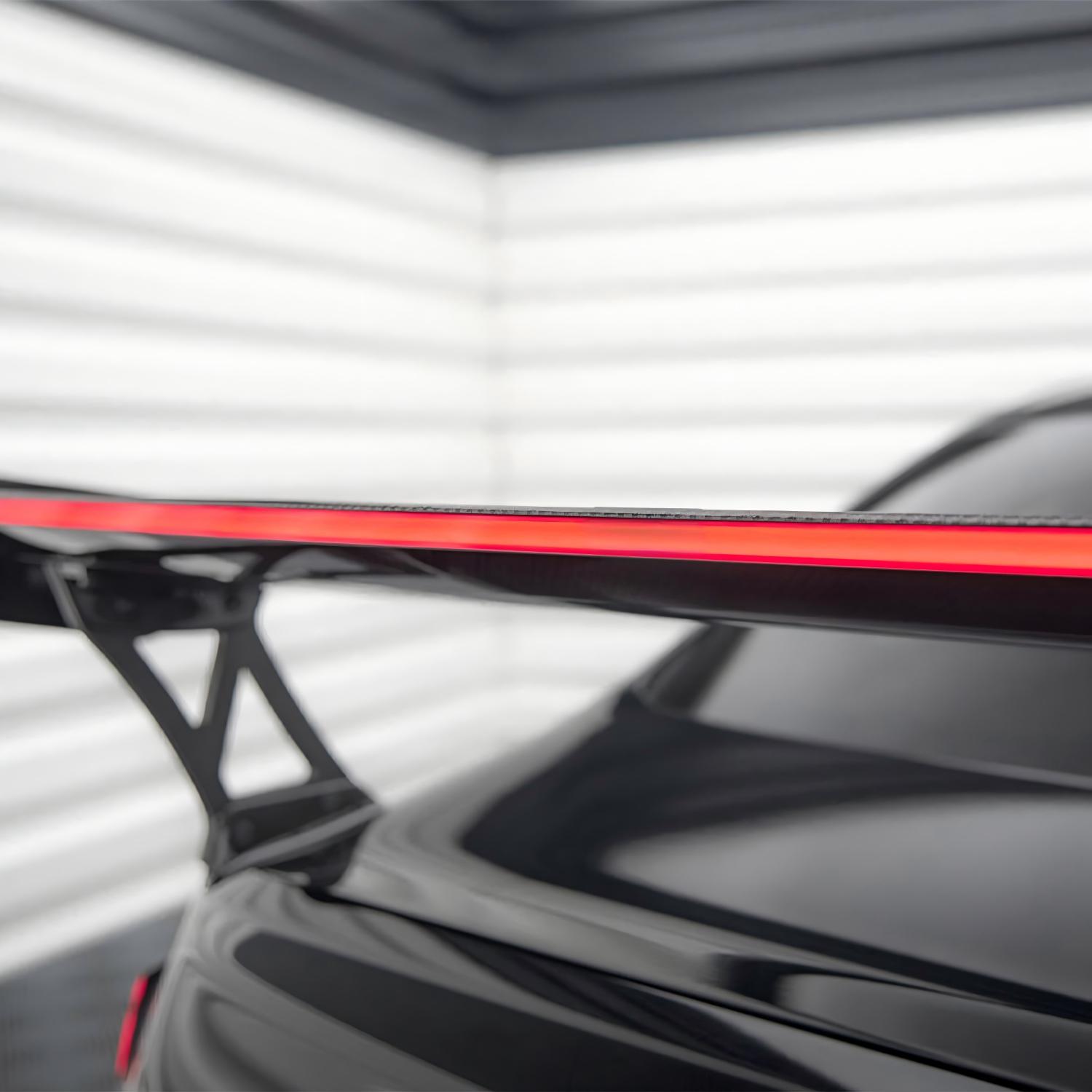 Maxton Design BMW M2 G87 Rear Wing In Gloss Carbon Fibre With Dynamic LED Light Bar (G87)-CCO