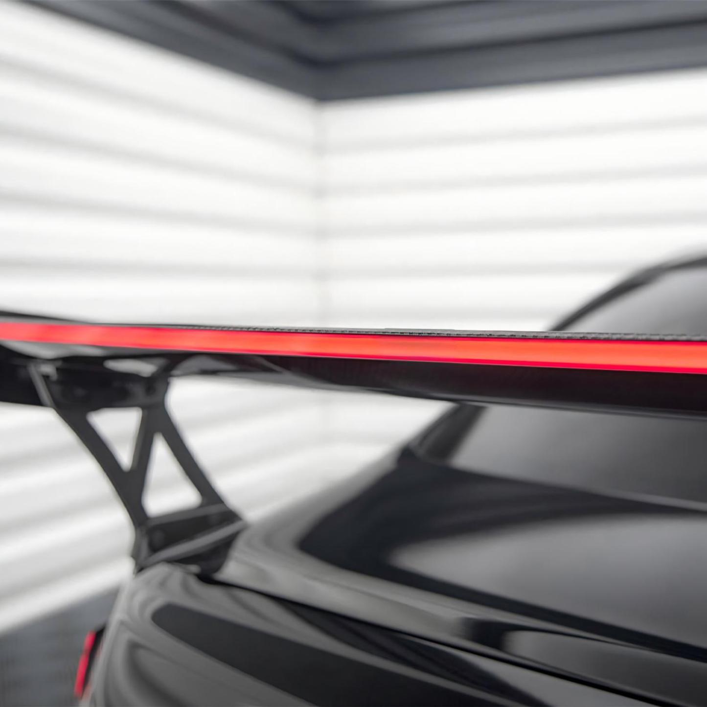 Maxton Design BMW M2 G87 Rear Wing In Gloss Carbon Fibre With Dynamic LED Light Bar (G87)-CCO