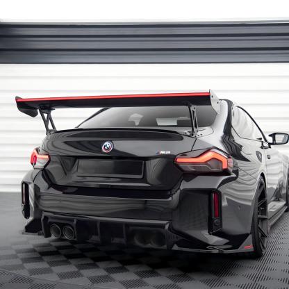 Maxton Design BMW M2 G87 Rear Wing In Gloss Carbon Fibre With Dynamic LED Light Bar (G87)-CCO