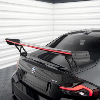 Maxton Design BMW M2 G87 Rear Wing In Gloss Carbon Fibre With Dynamic LED Light Bar (G87)-CCO