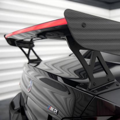 Maxton Design BMW M2 G87 Rear Wing In Gloss Carbon Fibre With Dynamic LED Light Bar (G87)-CCO