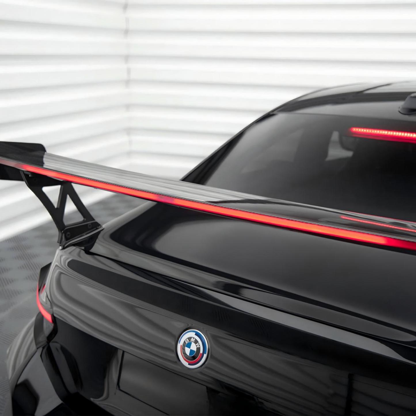 Maxton Design BMW M2 G87 Rear Wing In Gloss Carbon Fibre With Dynamic LED Light Bar (G87)-CCO