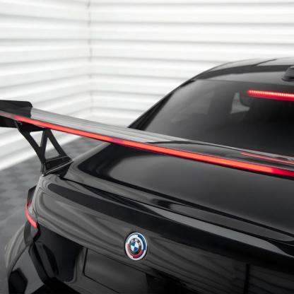 Maxton Design BMW M2 G87 Rear Wing In Gloss Carbon Fibre With Dynamic LED Light Bar (G87)-CCO