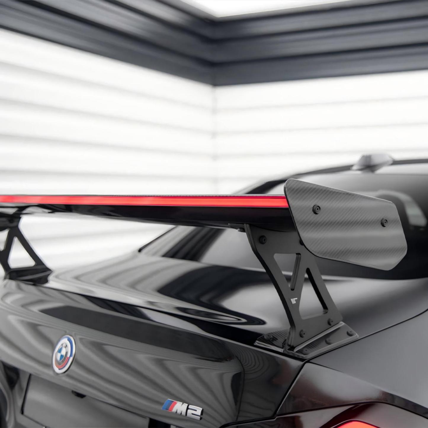 Maxton Design BMW M2 G87 Rear Wing In Gloss Carbon Fibre With Dynamic LED Light Bar (G87)-CCO