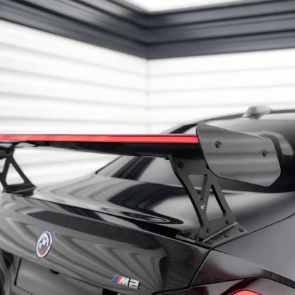 Maxton Design BMW M2 G87 Rear Wing In Gloss Carbon Fibre With Dynamic LED Light Bar (G87)-CCO
