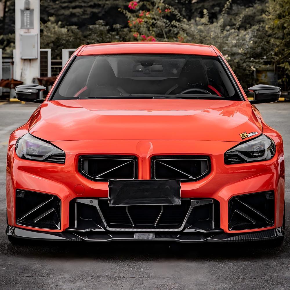SooQoo BMW G87 M2 SQ-B Front Splitter In Gloss Carbon Fibre-CCO