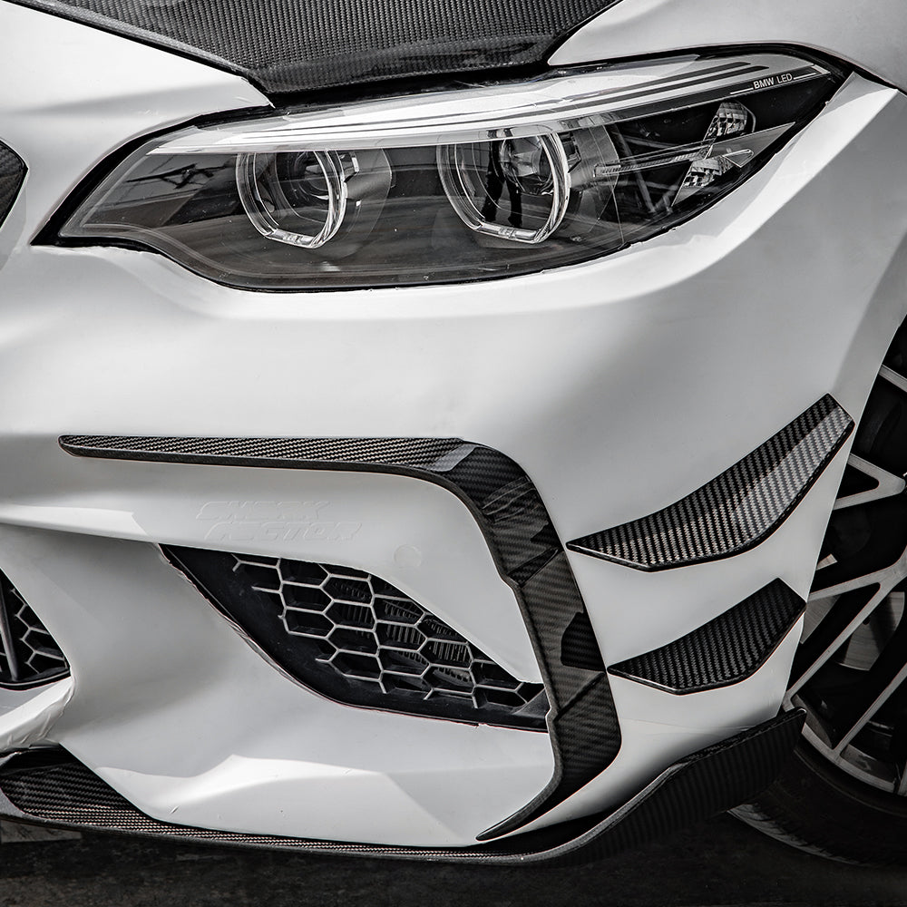 SooQoo BMW F87 M2 Competition Front Duct Trims In Gloss Carbon Fibre-CCO