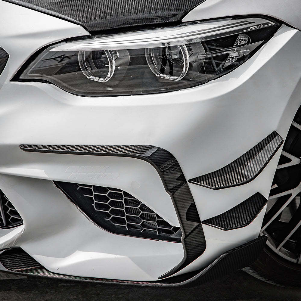 SooQoo BMW F87 M2 Competition Front Duct Trims In Gloss Carbon Fibre-CCO