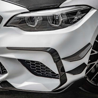 SooQoo BMW F87 M2 Competition Front Duct Trims In Gloss Carbon Fibre-CCO
