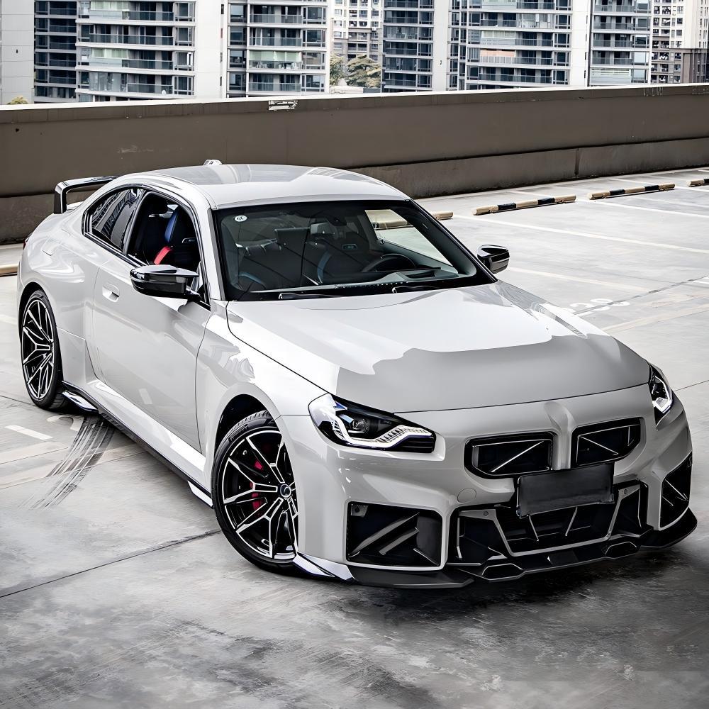 SooQoo BMW G87 M2 Ultra Aggressive Front Bumper Trim In Gloss Carbon Fibre-CCO