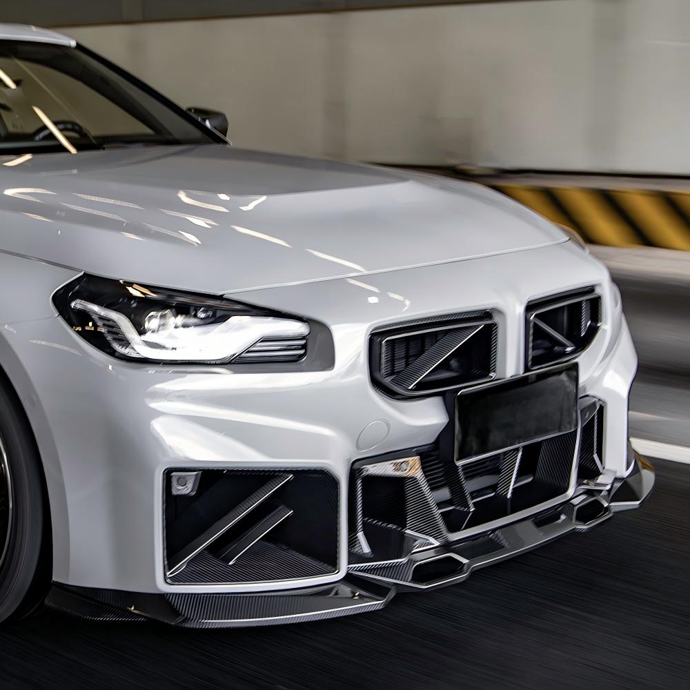 SooQoo BMW G87 M2 Front Grilles In Gloss Carbon Fibre-CCO