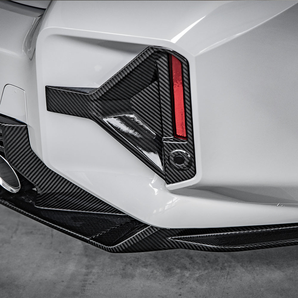 SooQoo BMW G87 M2 Rear Bumper Inserts In Gloss Carbon Fibre-CCO