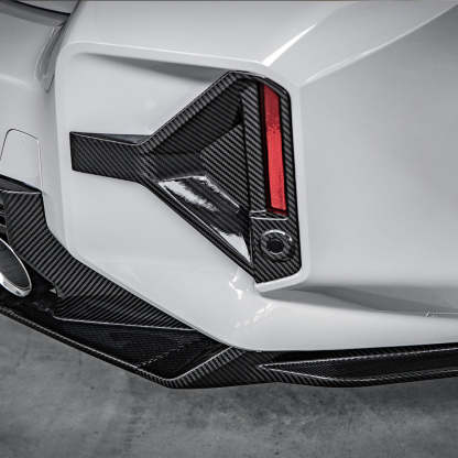 SooQoo BMW G87 M2 Rear Bumper Inserts In Gloss Carbon Fibre-CCO