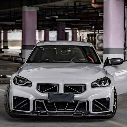 SooQoo BMW G87 M2 Ultra Aggressive Front Bumper Trim In Gloss Carbon Fibre-CCO