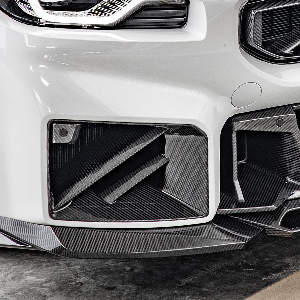 SooQoo BMW G87 M2 SQ Twin Fin Front Ducts In Gloss Carbon Fibre-CCO