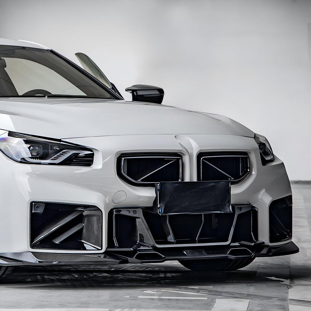 SooQoo BMW G87 M2 SQ Twin Fin Front Ducts In Gloss Carbon Fibre-CCO