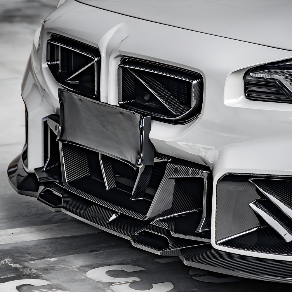 SooQoo BMW G87 M2 Front Grilles In Gloss Carbon Fibre-CCO