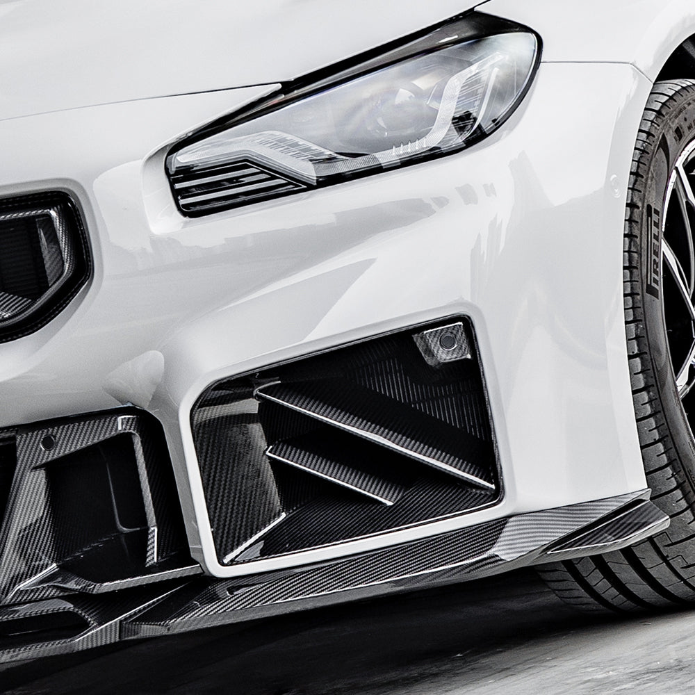 SooQoo BMW G87 M2 SQ Twin Fin Front Ducts In Gloss Carbon Fibre-CCO
