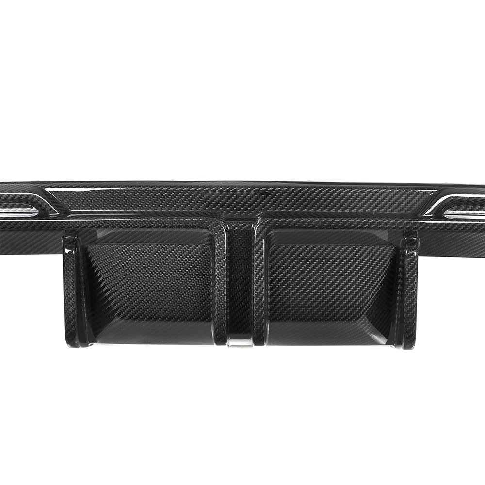 SooQoo BMW G80 & G81 M3 Rear Diffuser + Rear Splitters In Gloss Carbon Fibre-CCO