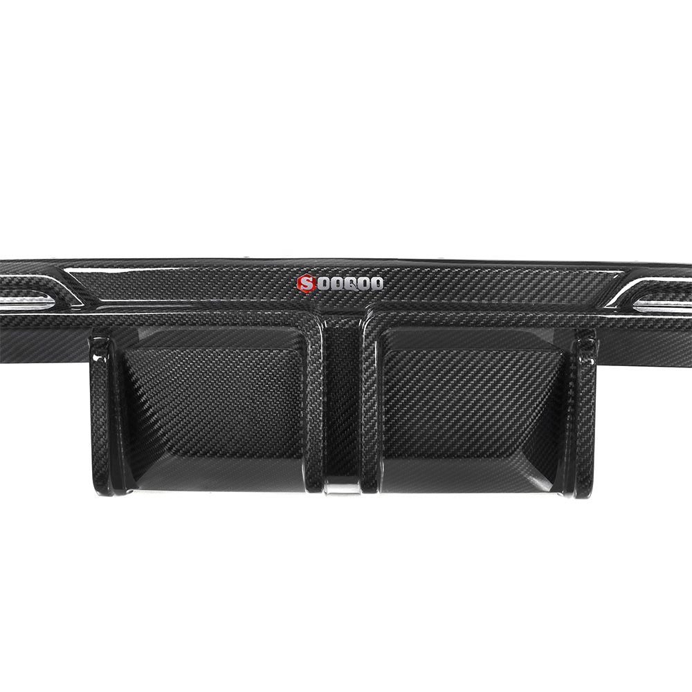 SooQoo BMW G82 & G83 M4 Rear Diffuser + Rear Splitters In Gloss Carbon Fibre-CCO