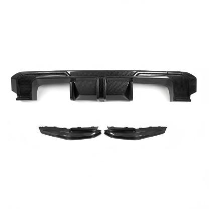 SooQoo BMW G80 & G81 M3 Rear Diffuser + Rear Splitters In Gloss Carbon Fibre-CCO