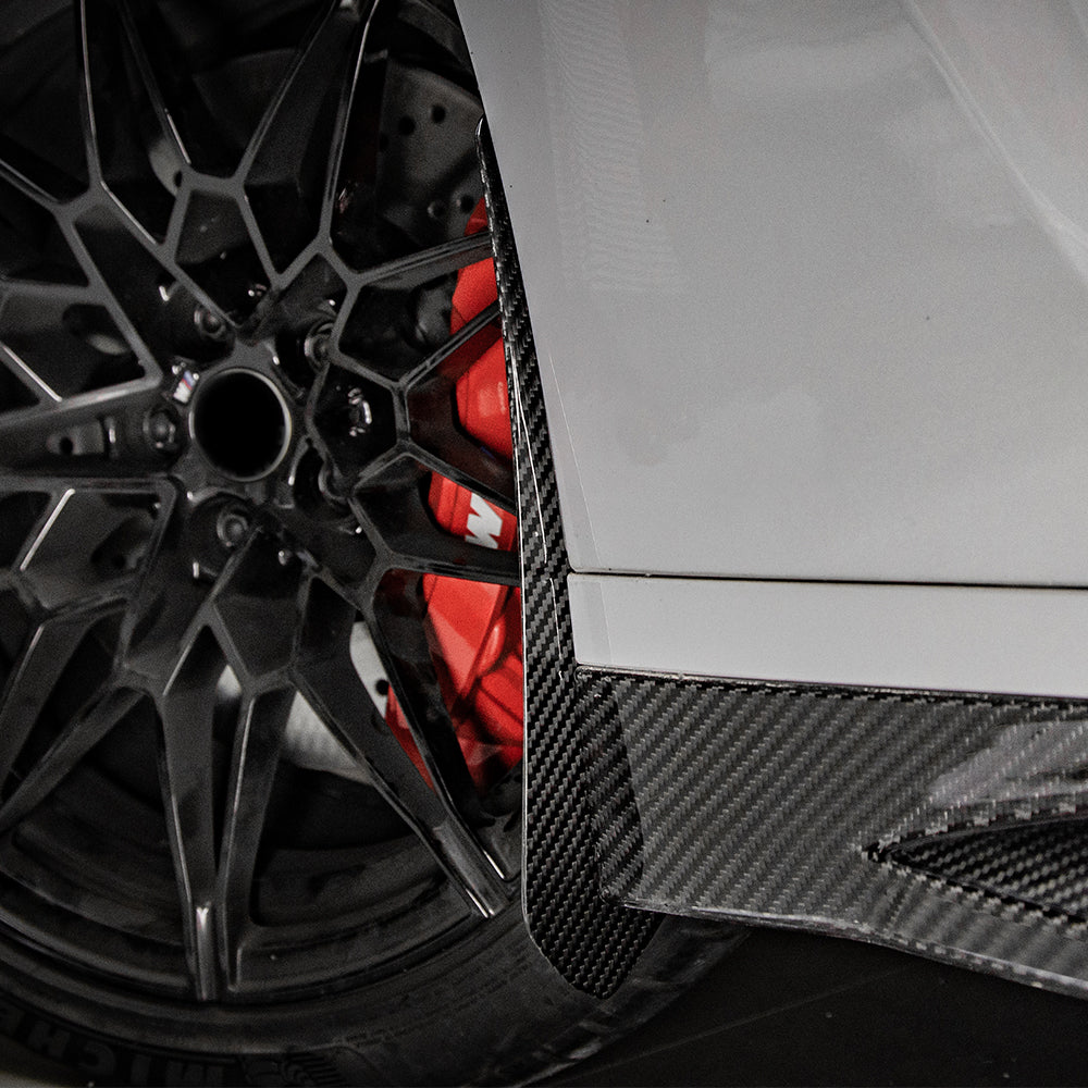 SooQoo BMW G80 M3 Front Mud Flaps In Gloss Carbon Fibre-CCO