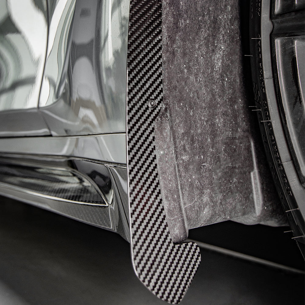 SooQoo BMW G80 M3 Front Mud Flaps In Gloss Carbon Fibre-CCO