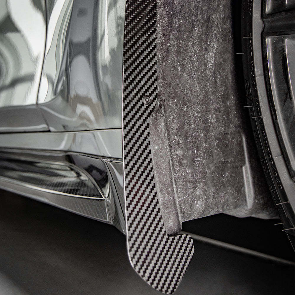 SooQoo BMW G80 M3 Front Mud Flaps In Gloss Carbon Fibre-CCO