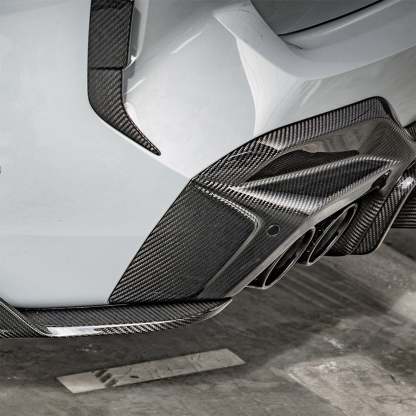 SooQoo BMW F97 X3M LCI SQ 3 Piece Rear Diffuser In Gloss Pre Preg Carbon Fibre (Facelift 2022+)-CCO