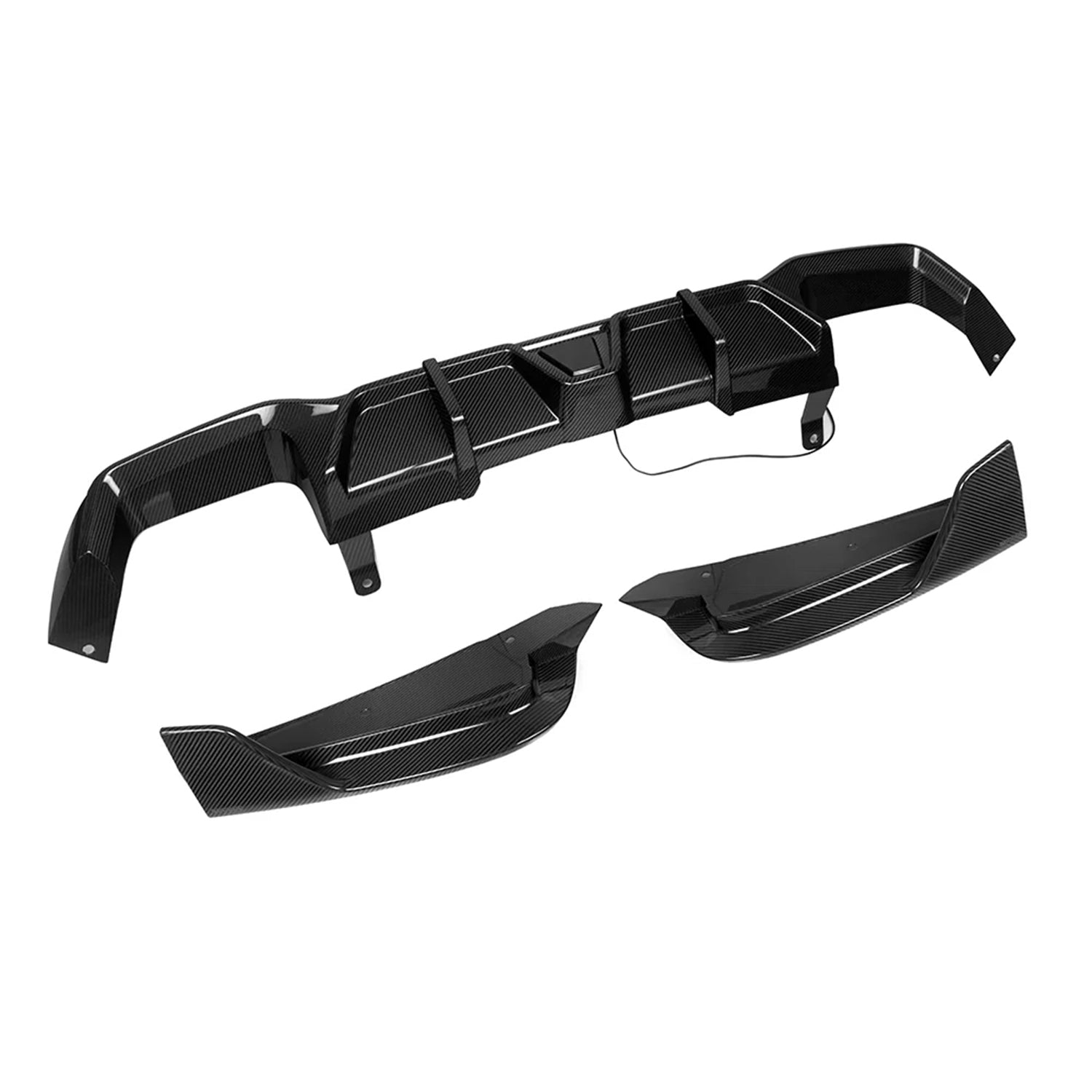 SooQoo BMW X3M F97 & X4M F98 LCI Rear Diffuser In Gloss Pre Preg Carbon Fibre (Facelift 2022+)-CCO
