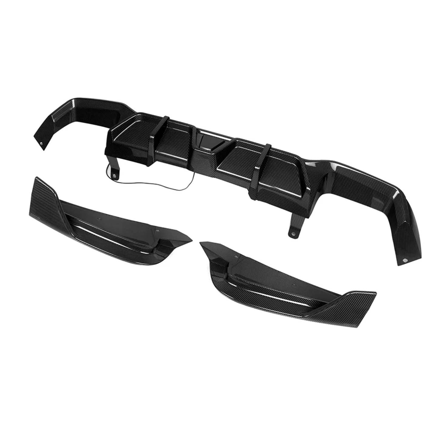 SooQoo BMW X3M F97 & X4M F98 LCI Rear Diffuser In Gloss Pre Preg Carbon Fibre (Facelift 2022+)-CCO