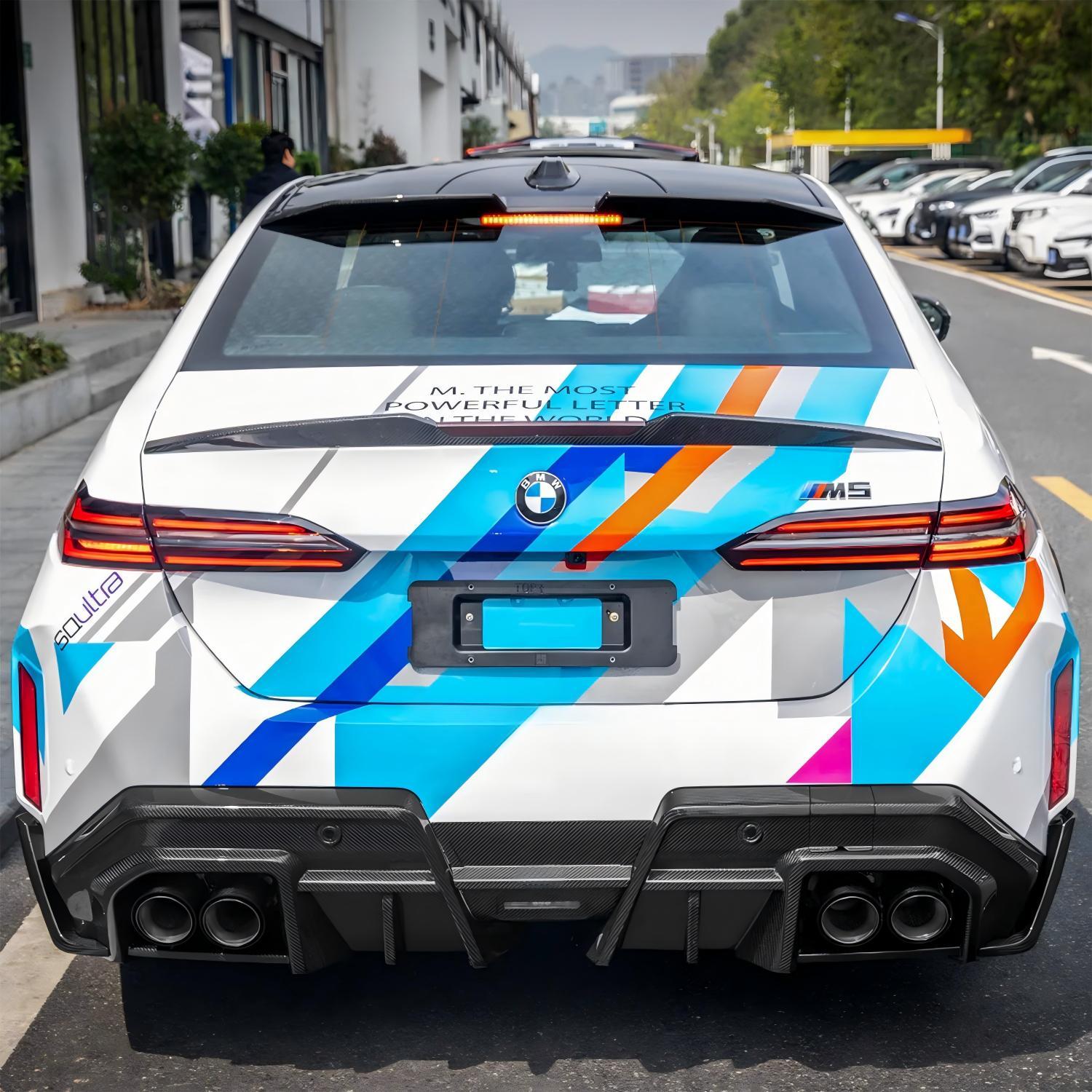 SooQoo BMW G90 M5 Rear Spoiler In Gloss Carbon Fibre-CCO