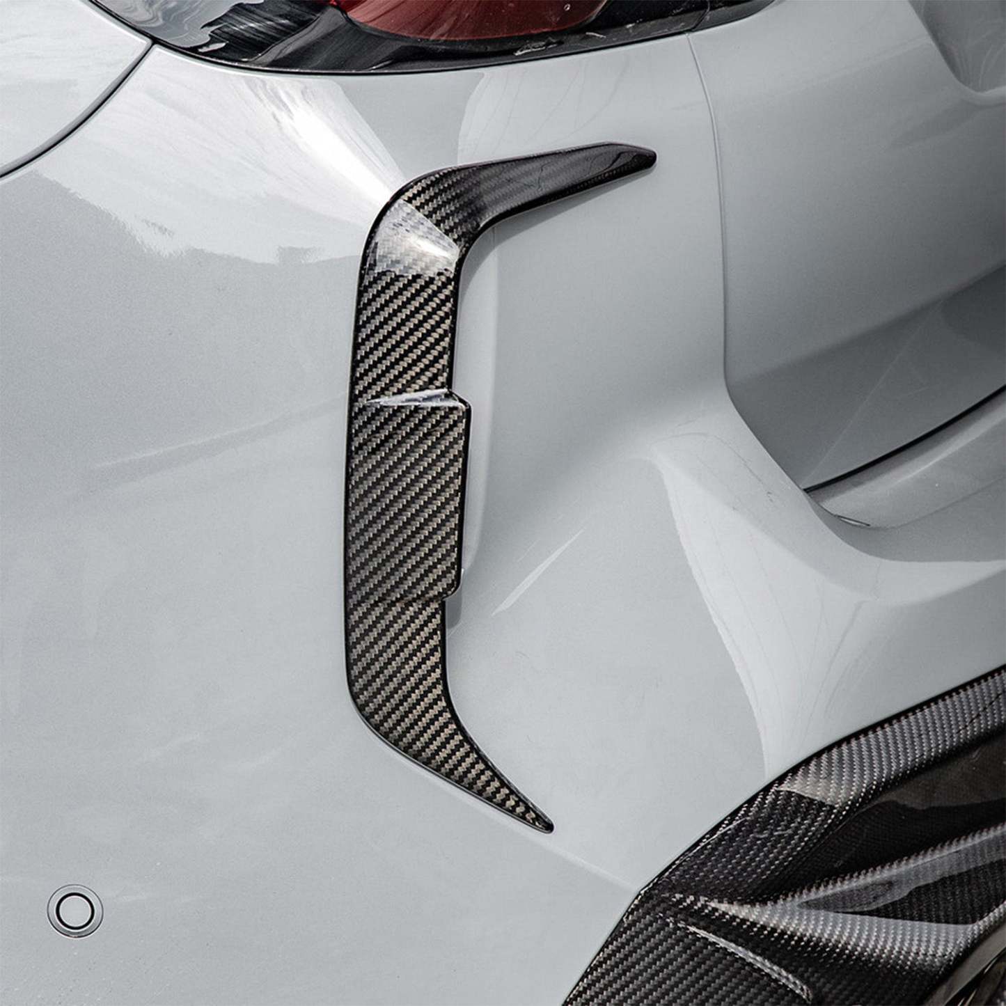 SooQoo BMW F97 X3M LCI SQ Rear Canards In Gloss Pre Preg Carbon Fibre (Facelift 2022+)-CCO