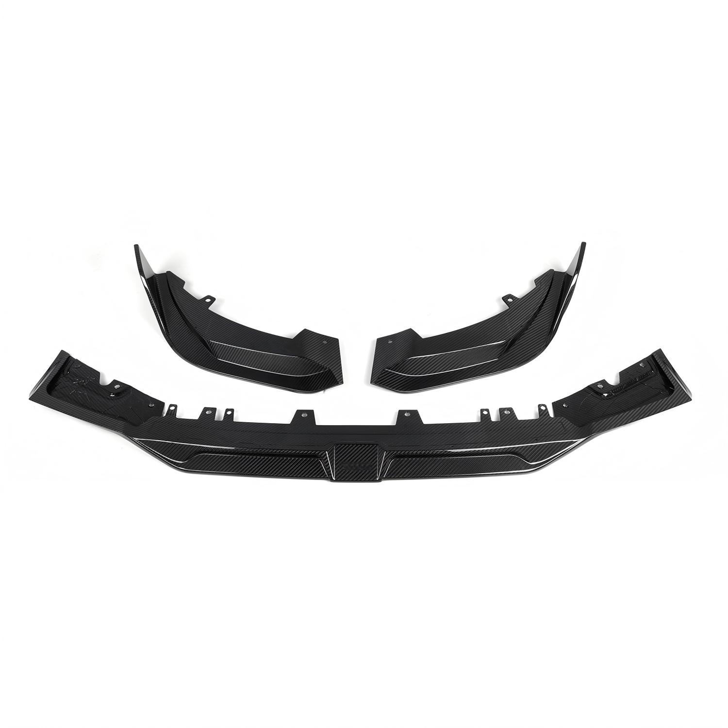 SooQoo BMW X3M F97 & X4M F98 LCI Front Splitter In Gloss Pre Preg Carbon Fibre (Facelift 2022+)