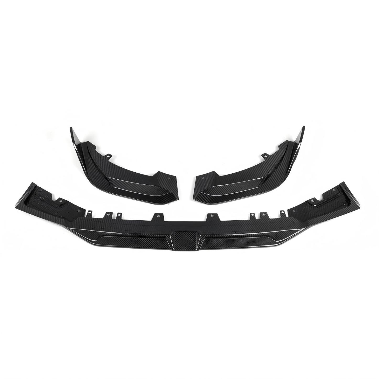SooQoo BMW X3M F97 & X4M F98 LCI Front Splitter In Gloss Pre Preg Carbon Fibre (Facelift 2022+)