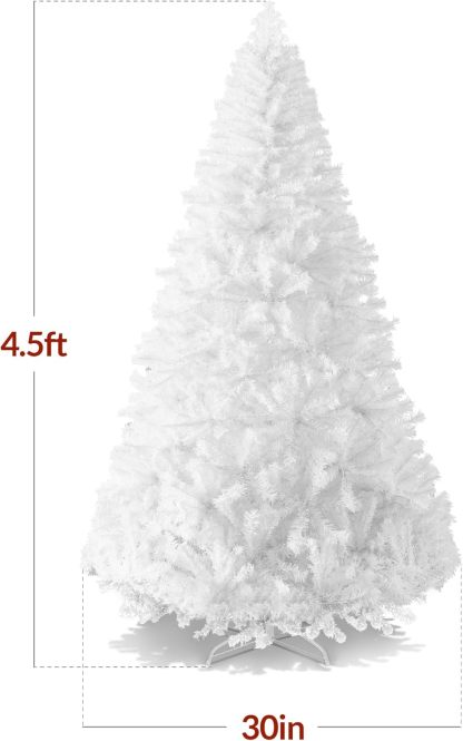 Best Choice Products Artificial Christmas Tree, 6ft Premium Unlit Hinged Design, Dense Branches Realistic Holiday Décor​ w/Easy Assembly, Base