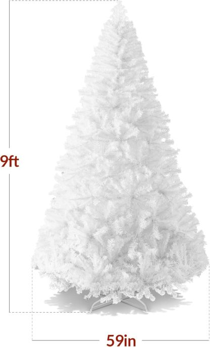 Best Choice Products Artificial Christmas Tree, 6ft Premium Unlit Hinged Design, Dense Branches Realistic Holiday Décor​ w/Easy Assembly, Base