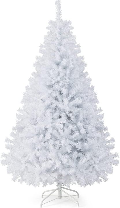 Goplus 5ft Artificial Christmas Tree, Unlit Christmas Pine Tree with 350 PVC Branch Tips, Foldable Metal Stand, Xmas Full Tree for Indoor Home Office Decor