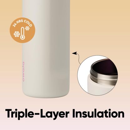 Owala FreeSip Insulated Stainless Steel Water Bottle with Straw, BPA-Free Sports Water Bottle, Great for Travel, 24 Oz, Denim