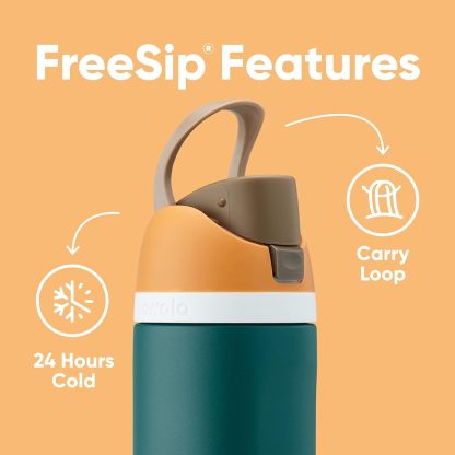 Owala FreeSip Insulated Stainless Steel Water Bottle with Straw, BPA-Free Sports Water Bottle, Great for Travel, 24 Oz, Denim