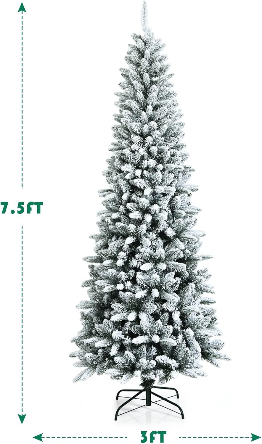 Goplus 5ft Artificial Christmas Tree, Unlit Christmas Pine Tree with 350 PVC Branch Tips, Foldable Metal Stand, Xmas Full Tree for Indoor Home Office Decor