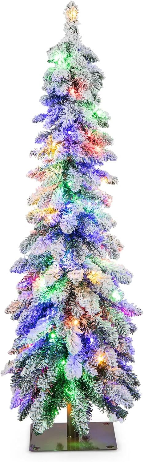 Goplus 5ft Artificial Christmas Tree, Unlit Christmas Pine Tree with 350 PVC Branch Tips, Foldable Metal Stand, Xmas Full Tree for Indoor Home Office Decor