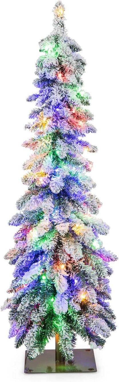 Goplus 5ft Artificial Christmas Tree, Unlit Christmas Pine Tree with 350 PVC Branch Tips, Foldable Metal Stand, Xmas Full Tree for Indoor Home Office Decor