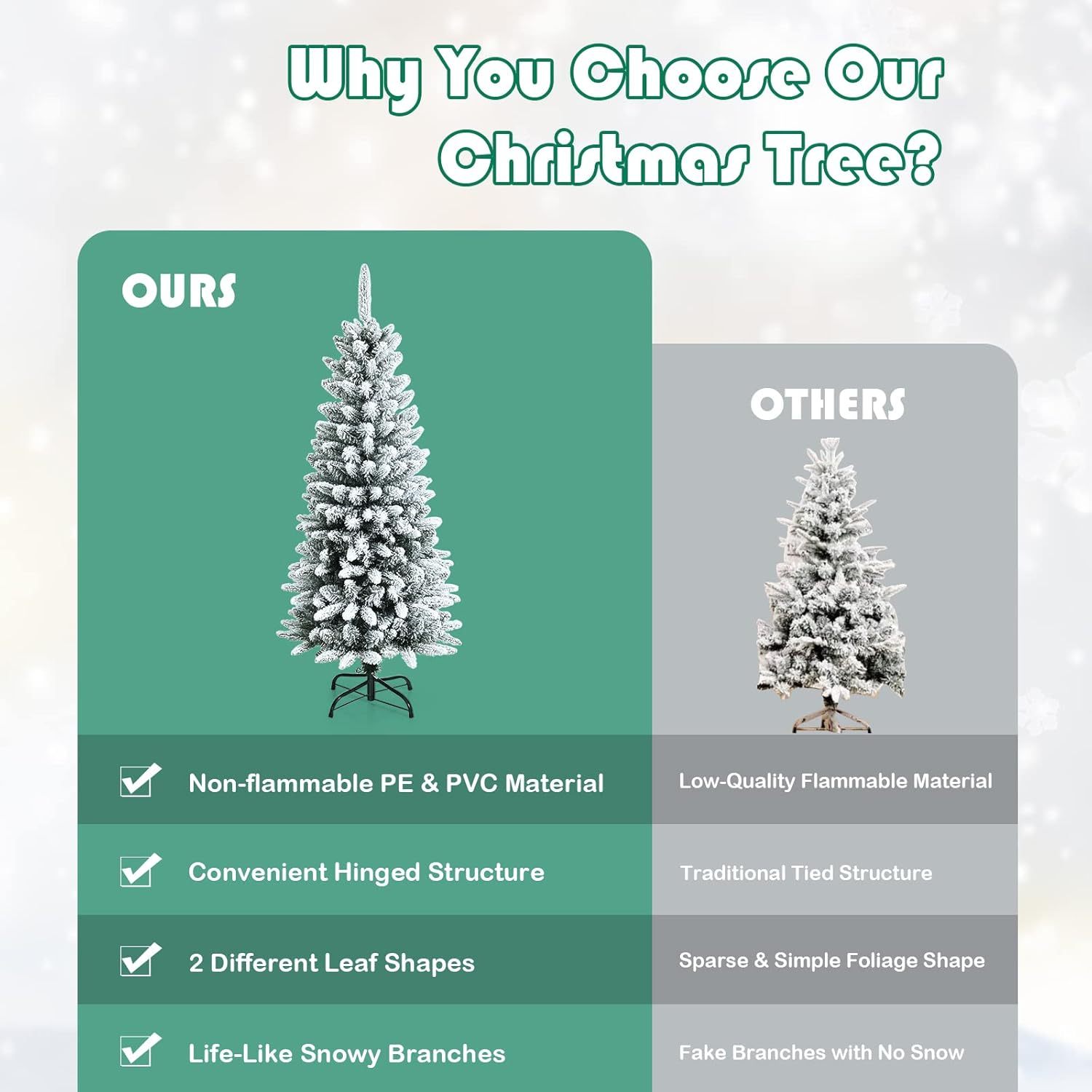 Goplus 5ft Artificial Christmas Tree, Unlit Christmas Pine Tree with 350 PVC Branch Tips, Foldable Metal Stand, Xmas Full Tree for Indoor Home Office Decor