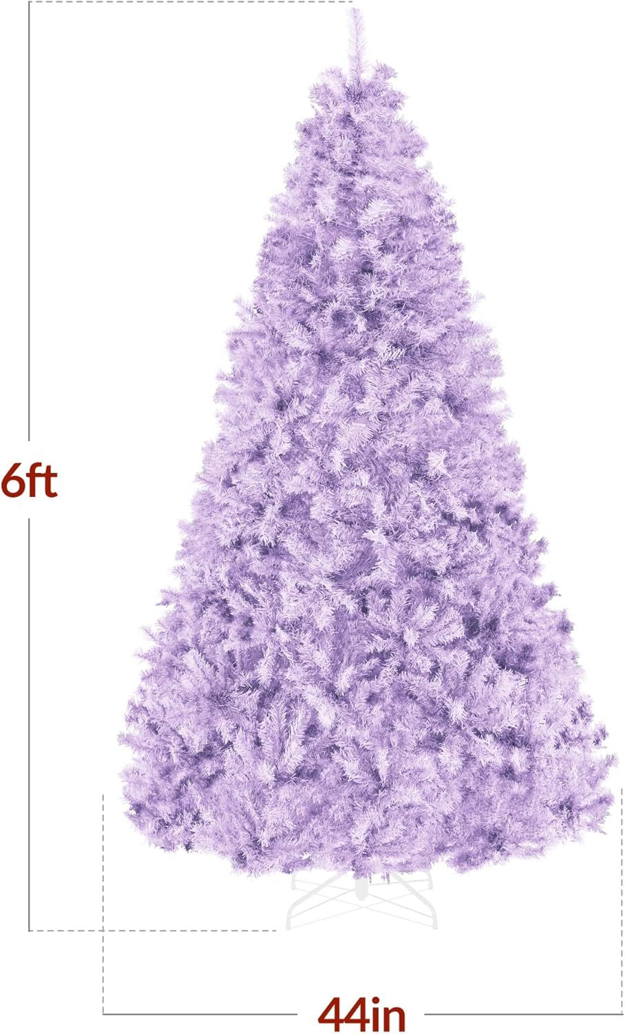 Best Choice Products Artificial Christmas Tree, 6ft Premium Unlit Hinged Design, Dense Branches Realistic Holiday Décor​ w/Easy Assembly, Base