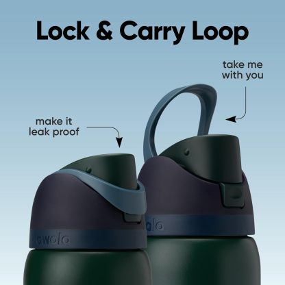 Owala FreeSip Insulated Stainless Steel Water Bottle with Straw, BPA-Free Sports Water Bottle, Great for Travel, 24 Oz, Denim