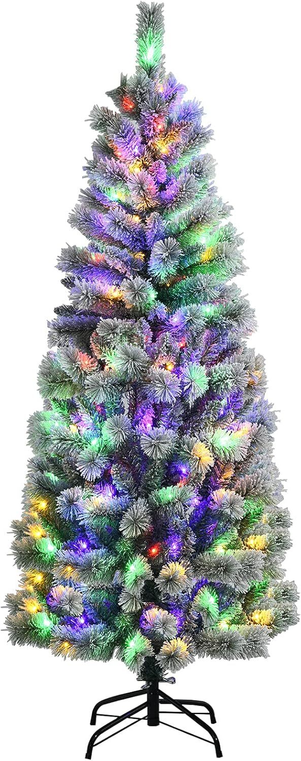 Goplus 5ft Artificial Christmas Tree, Unlit Christmas Pine Tree with 350 PVC Branch Tips, Foldable Metal Stand, Xmas Full Tree for Indoor Home Office Decor