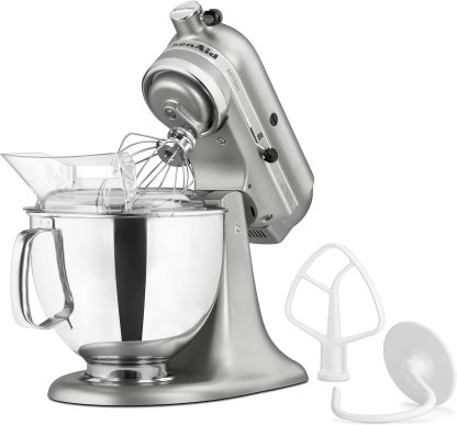 KitchenAid Artisan Series 5 Quart Tilt Head Stand Mixer with Pouring Shield KSM150PS, Onyx Black